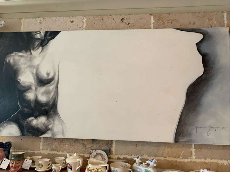 Full front nude painting by SA artist Hennie Kruger