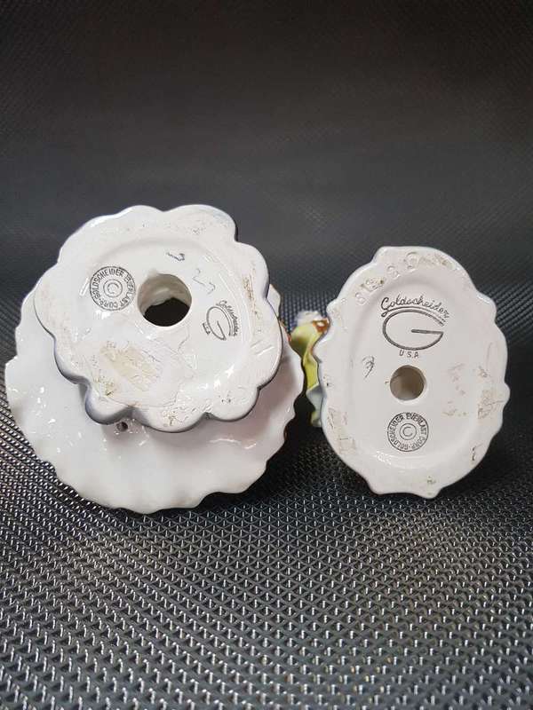 Set of 2 GOLDSCHEIDER GOLDCREST Victorian Porcelain Lady and Gentleman Figurine's.