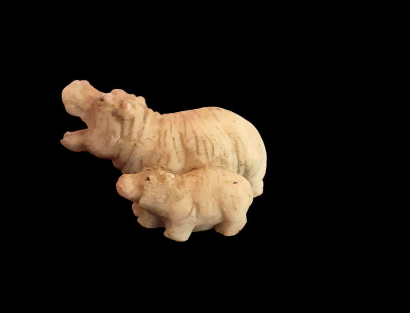 Hippo and Baby Hippo Figurine