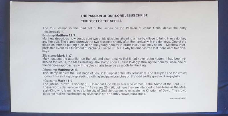 First day envelope - The Lord`s passion Bophuthatswana