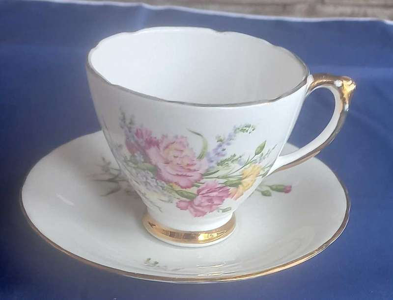 Delphine bone china cup and saucer