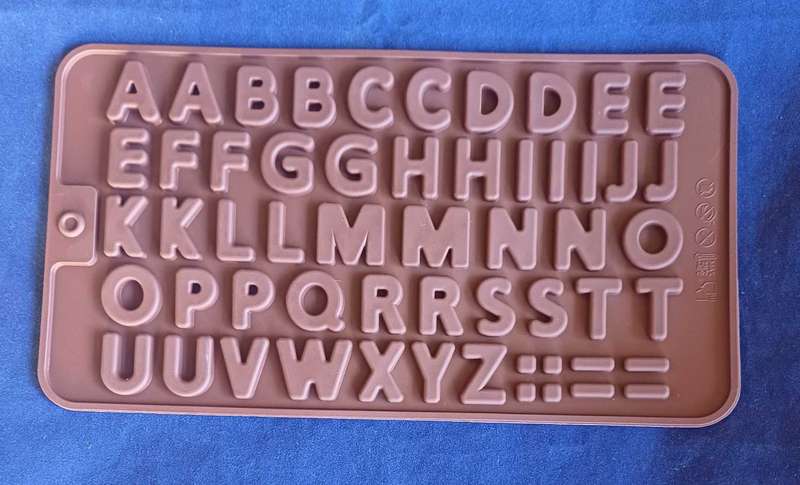 Silicone fondant alphabet mould