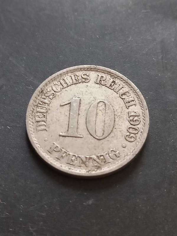 1909 Germany 10 Pfennig