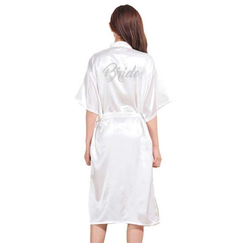 long satin gown silver bride printed back