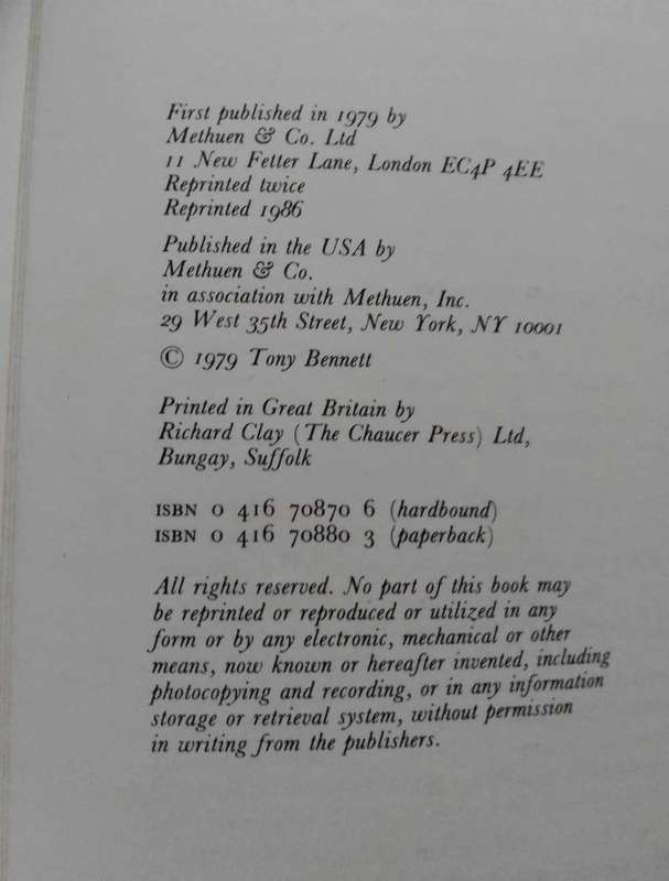 Formalism & Marxism by Tony Bennett