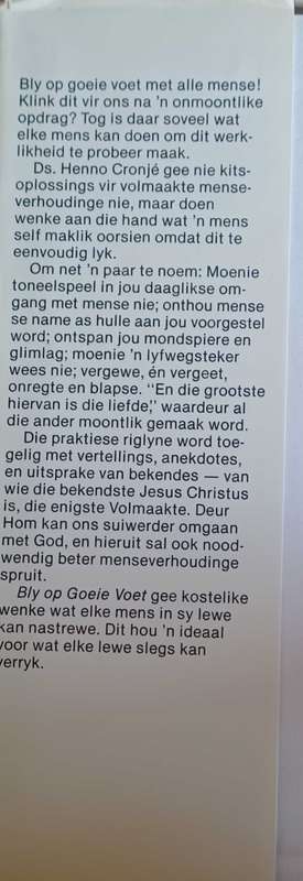 Bly op goeie voet deur Henno Cronje