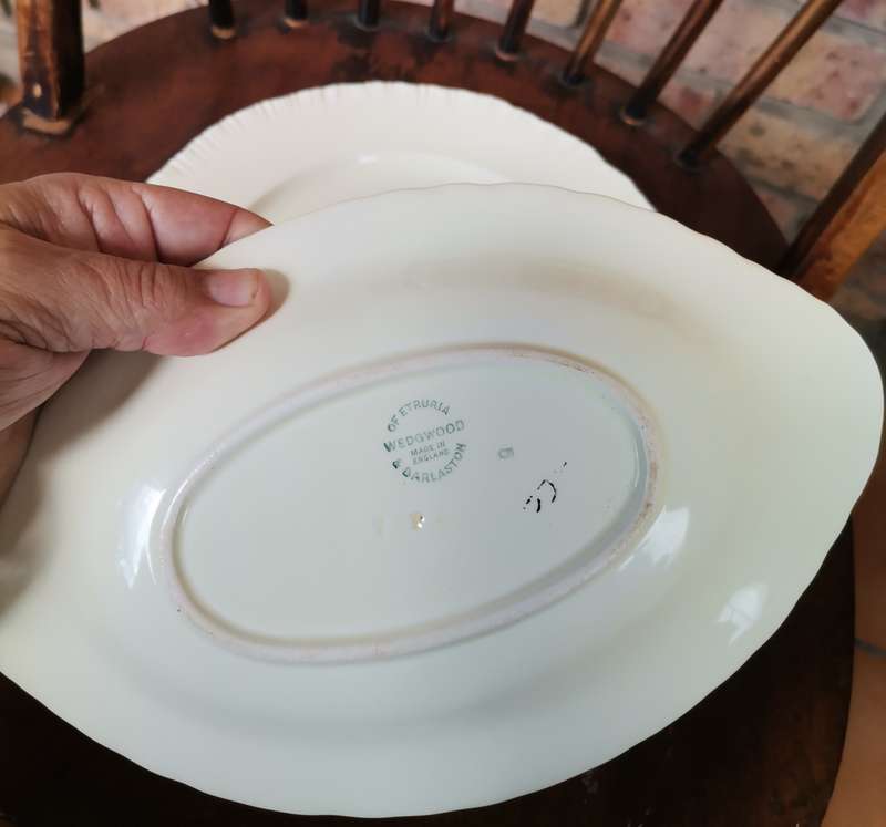 Antique Gravy Boat and Plates (Queensware)