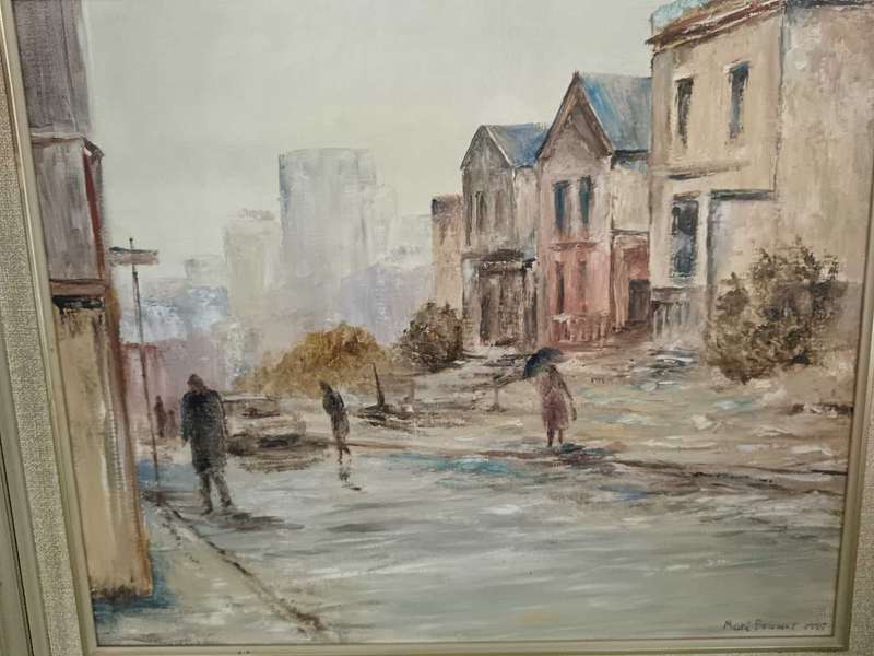 District 6 Painting by Well Known SA Mare Bruwer