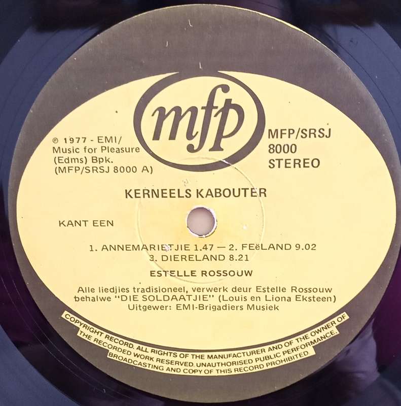 KERNEELS KABOUTER - ESTELLE ROSSOUW LP VINYL RECORD AFRIKAANS