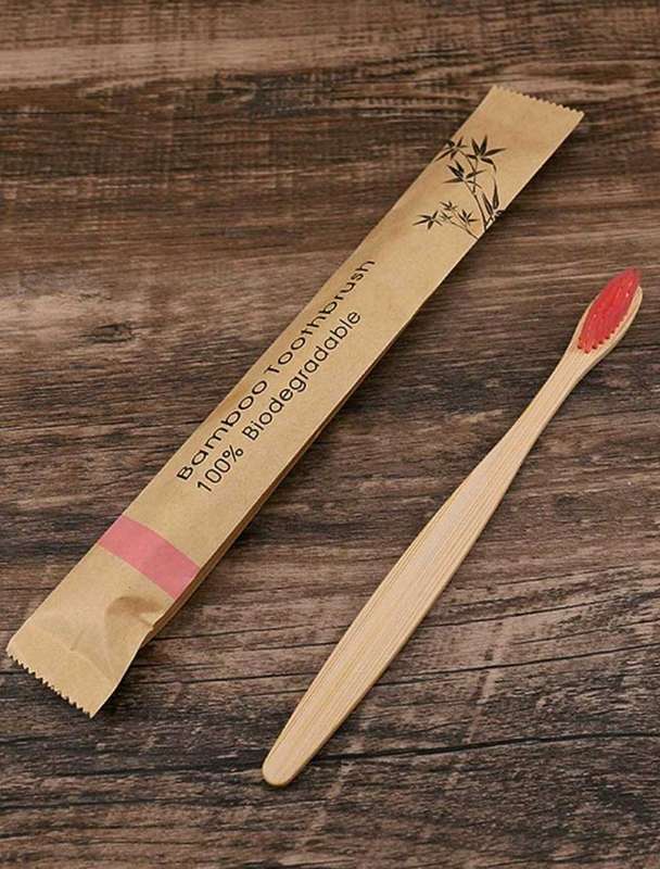 5pcs Bamboo Toothbrush  Disposable Soft Bristles with Biodegradable Paper Packaging