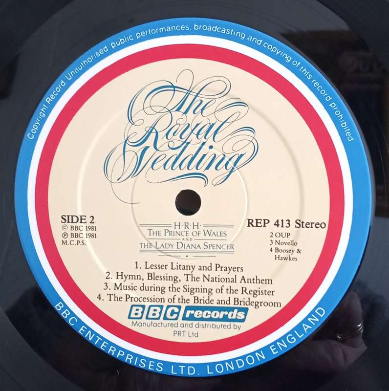 THE ROYAL WEDDING BBC RECORDING FROM ST. PAUL`S CATHEDRAL 28THJULY 1981.