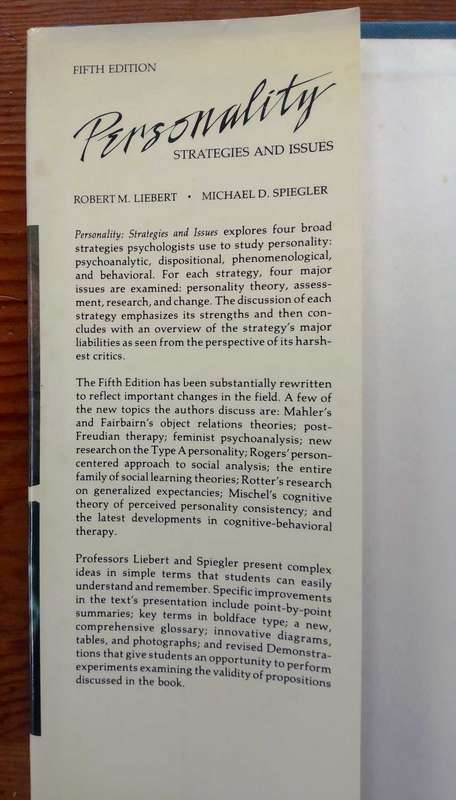 Personality: Strategies and Issues by Robert M. Liebert and Michael D. Spiegler (Fifth Edition)