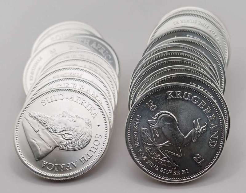 25x1oz Silver 2021 Krugerrands bid per coin