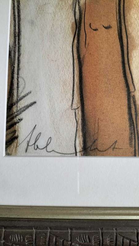 Frans Claerhout mixed media size 370mm x 150mm