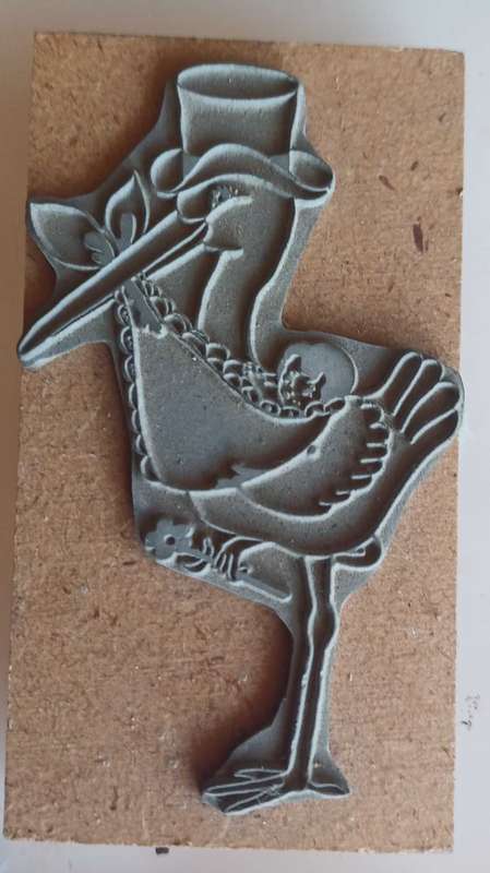 Ooievaar rubber stamp