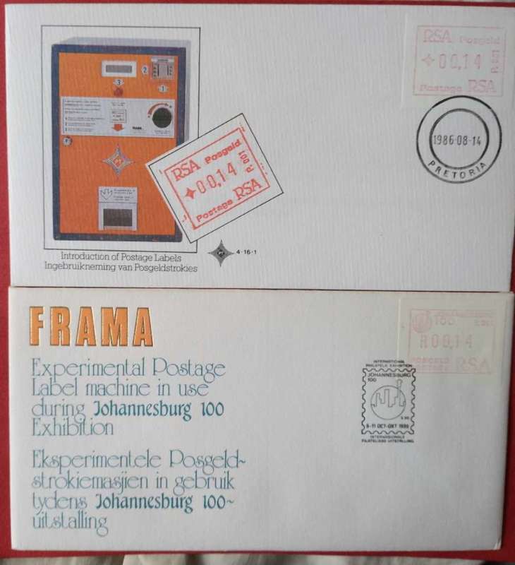 Frama experimental postage x2 covers 1986