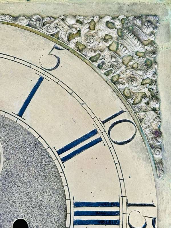 JOHN WYLDE NOTTINGHAM Large Heavy Brass Clock Face/Dial circa 1700s (31cmx31cm)