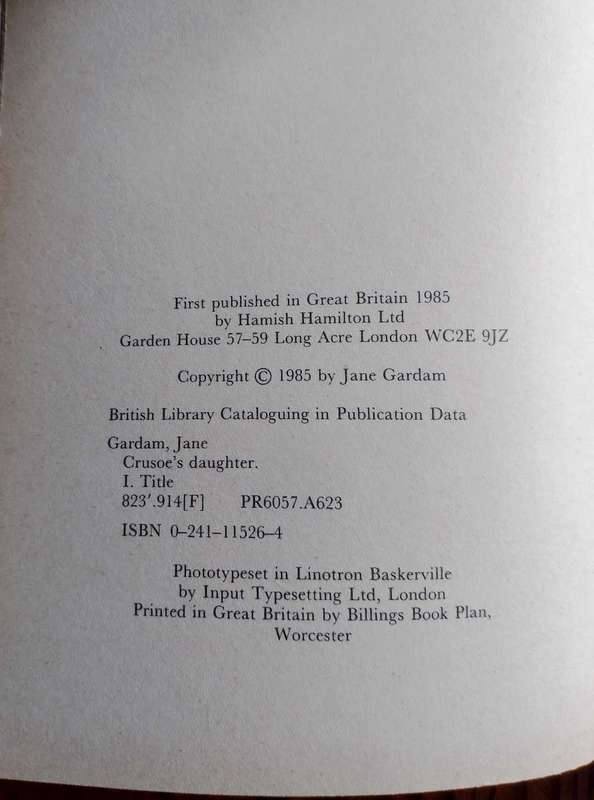 Crusoe's Daughter by Jane Gardam