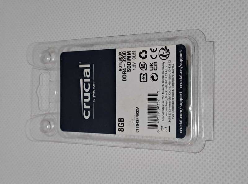 Micron Crucial 8Gb DDR4 3200Mhz SODIMM laptop/notebook memory