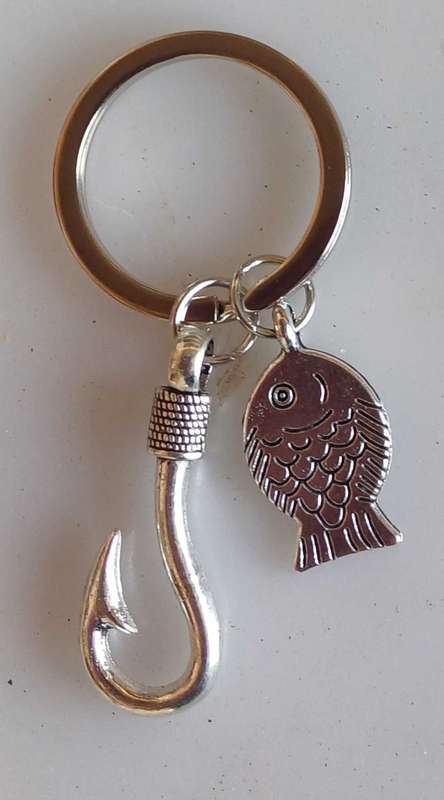 Fish and hook keyring