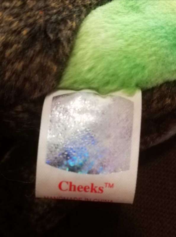 Vintage Retired, Rare TY Beanie Baby, Cheeks the Baboon. 1999. 17cm.