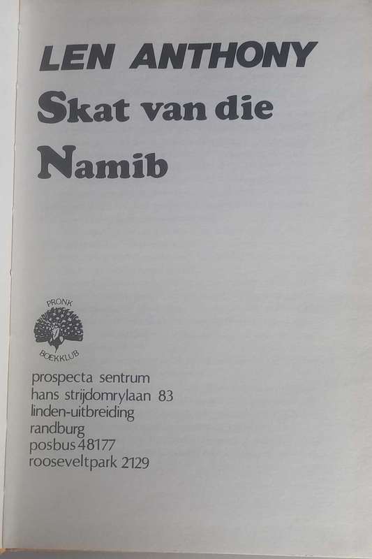 Skat van die Namib deur Len Anthony