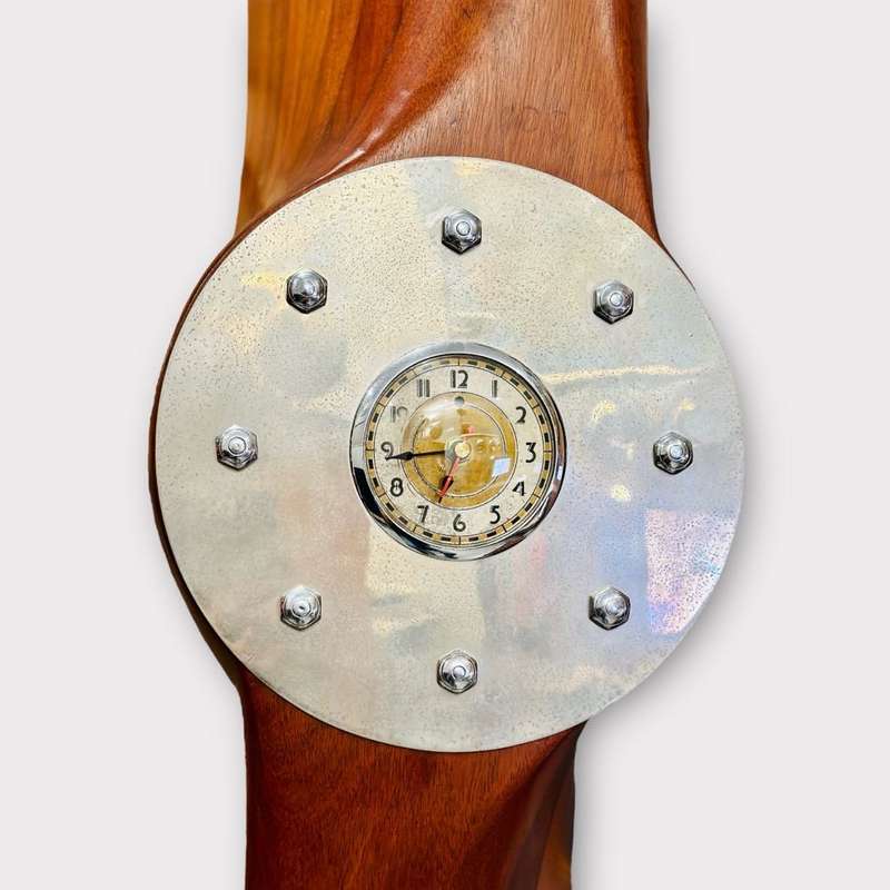 Antique Aircraft Wooden Propeller Clock circa 1912