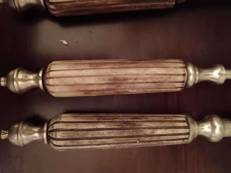 Silver Plated Bone Handled Salad Spoons & Cheese Knife