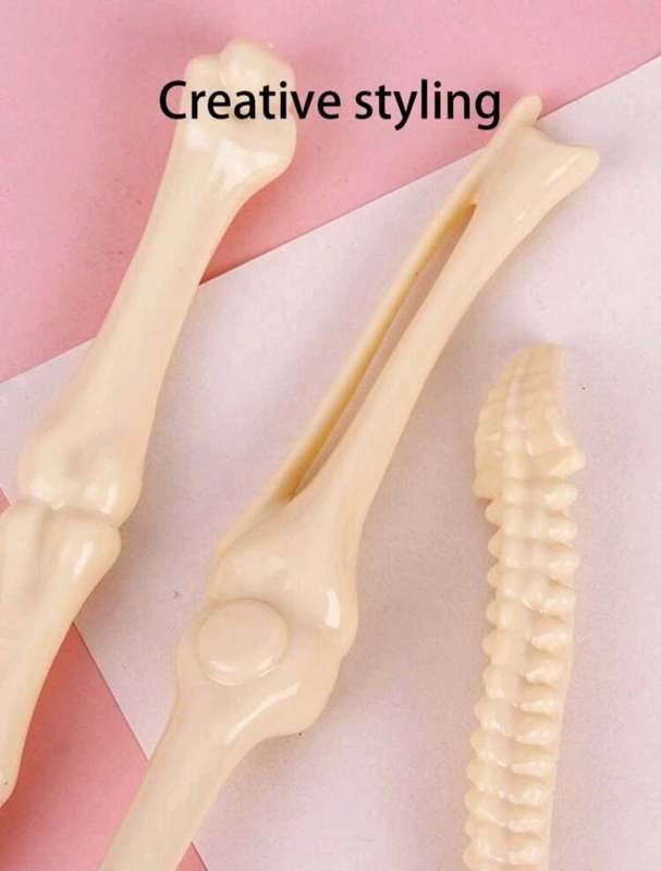 5Pcs Creative Bone Ballpoint Pens Party Decorative Ballpoint Pens Realistic Bone Shape Pens(Blue)
