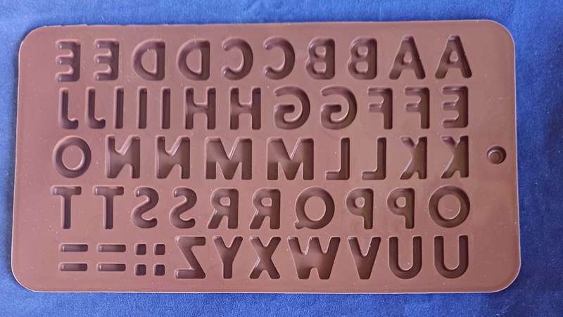 Silicone fondant alphabet mould