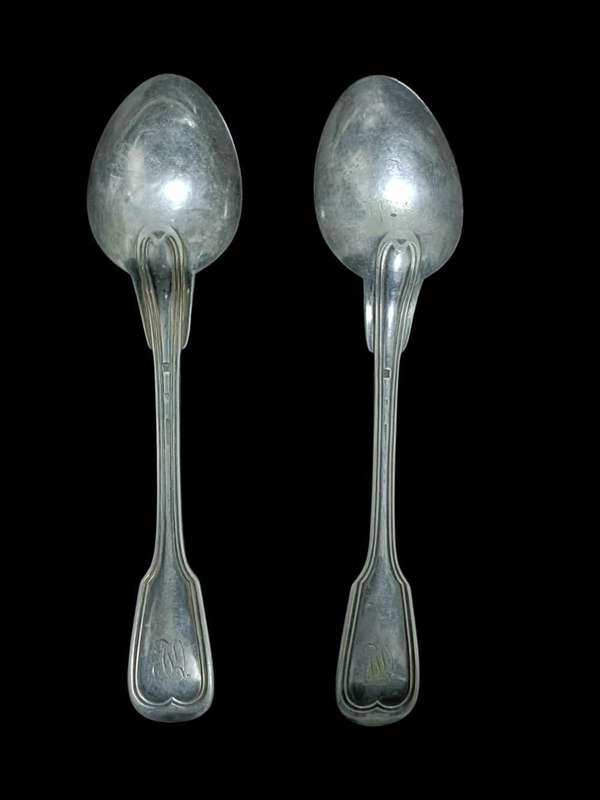 93 Stamp, Silver Plated, Collector's, Christofie France, 2 x Spoon