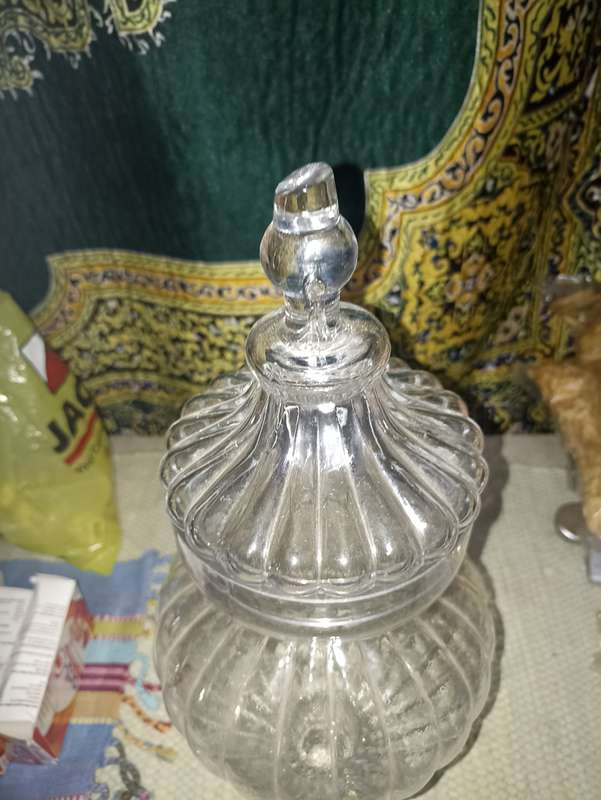 Vintage glass cookie Jar