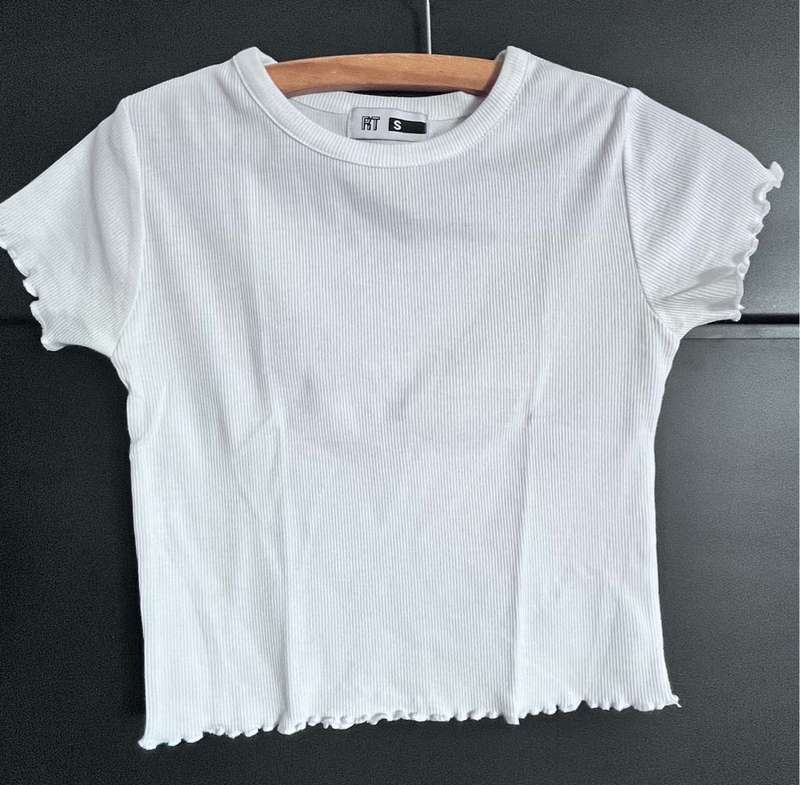 white crop top t-shirt (size small RT)