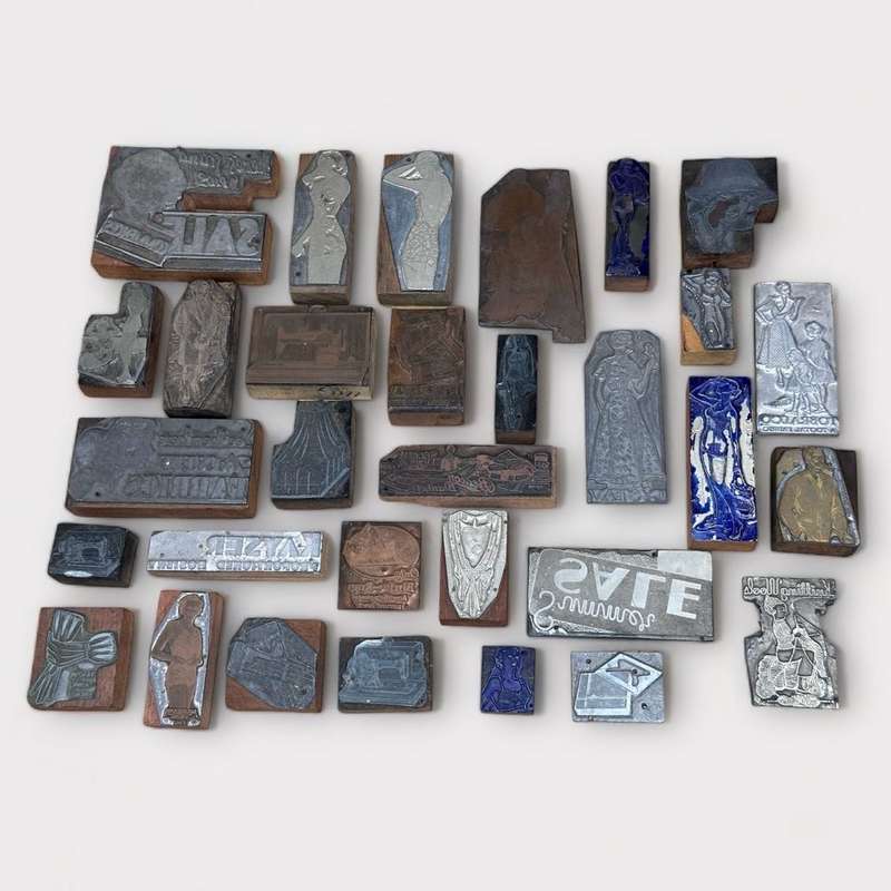 Antique / Vintage Printing Press Plates (Clothing Design) Weight: +-3.8kg