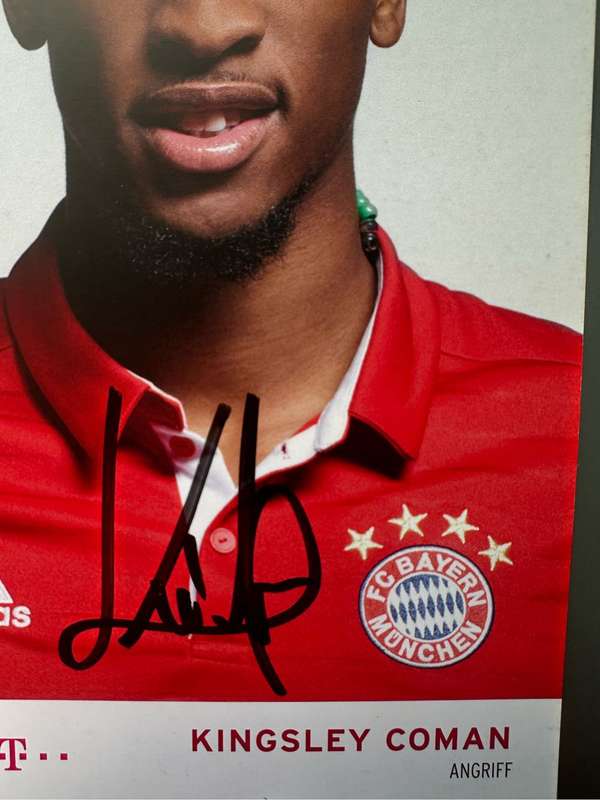 AUTHENTIC AUTOGRAPH BY KINGSLEY COMAN - ON ORIGINAL BAYERN AUTOGRAPH CARD