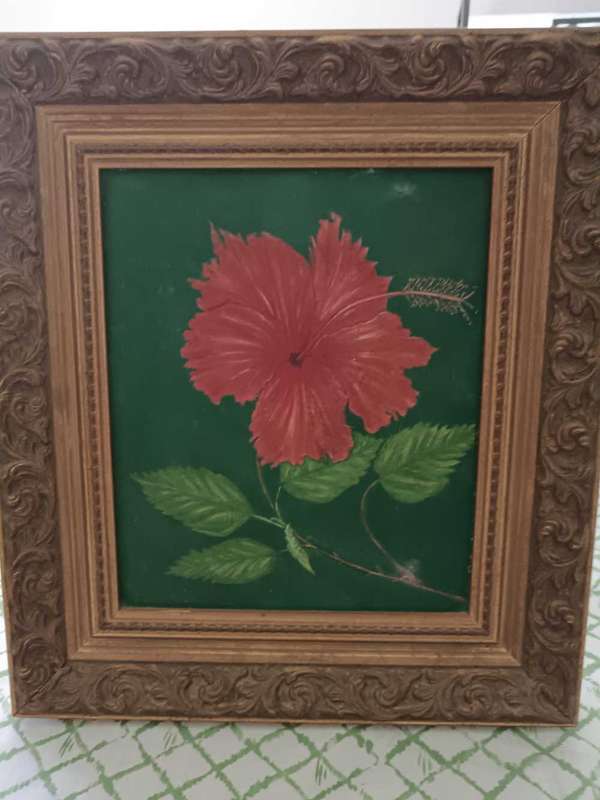 Framed Hibuscus Painting by GJC  for Fangsa Only