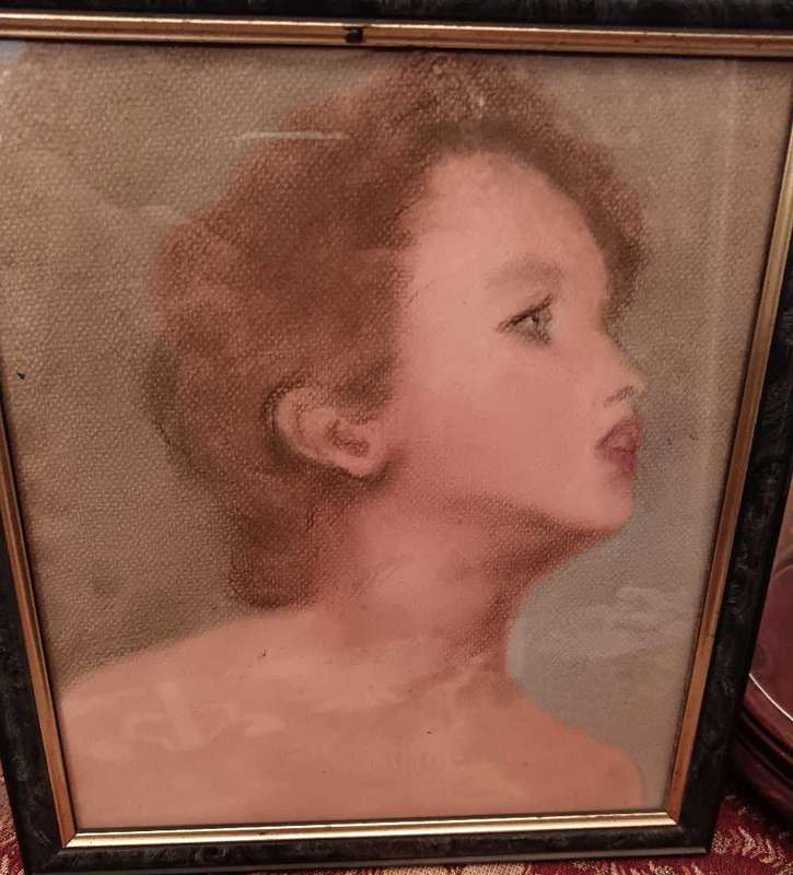 Original Pastel Painting of a Woman`s Face