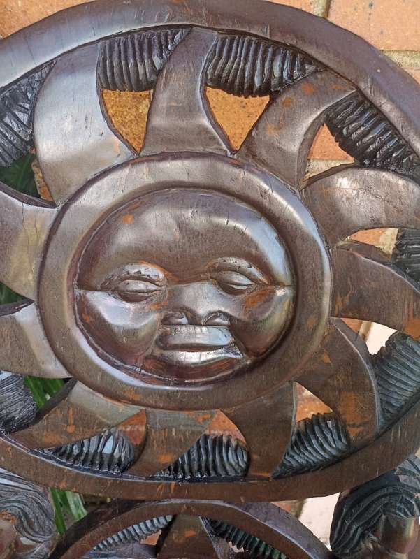 Hand carved wooden chair