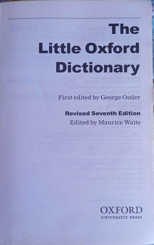 The little Oxford dictionary