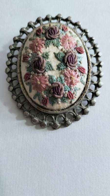 Embroidered Rocco Style Brooch