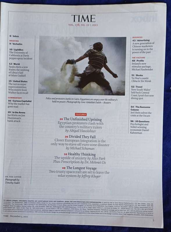 Time magazine December 5, 2011
