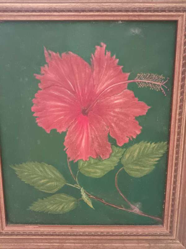 Framed Hibuscus Painting by GJC  for Fangsa Only