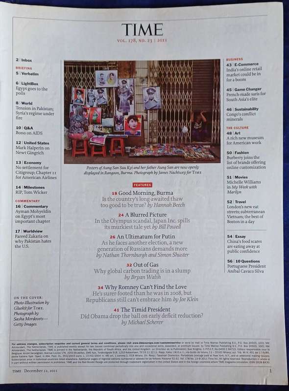 Time magazine December 12, 2011
