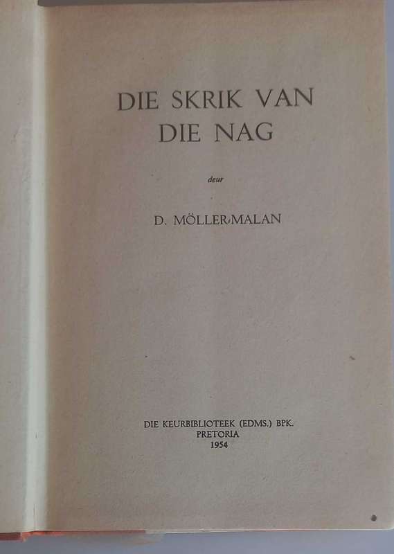 Die skrik van die nag deur D Moller-Malan