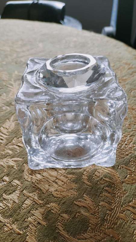 Pressed Glass  Inkwell with lid
