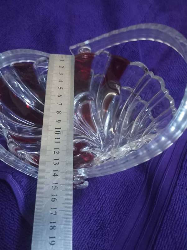 Vintage glass patterned bowls white and red
