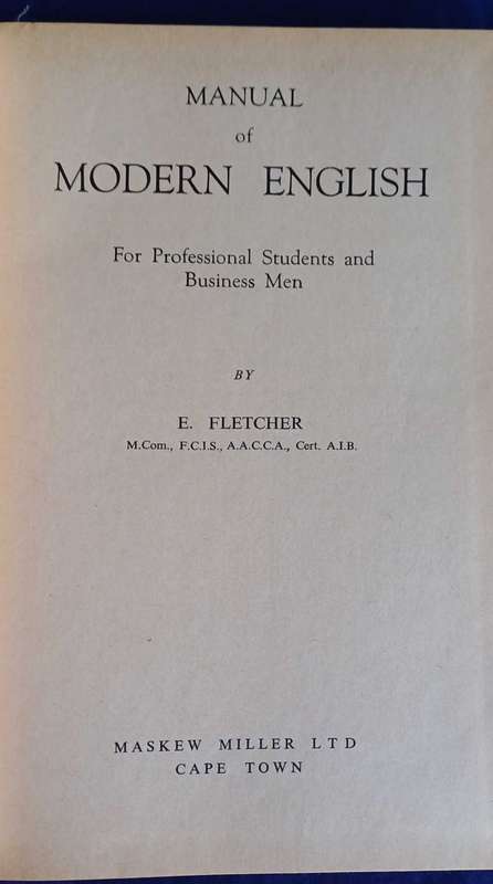 Manual of modern English by E Fletcher