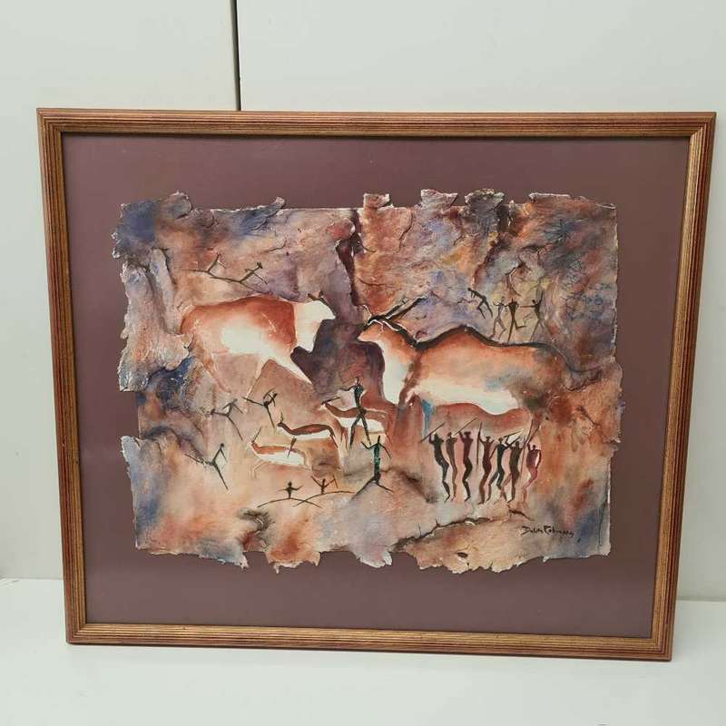 Large Bushman painting framed art