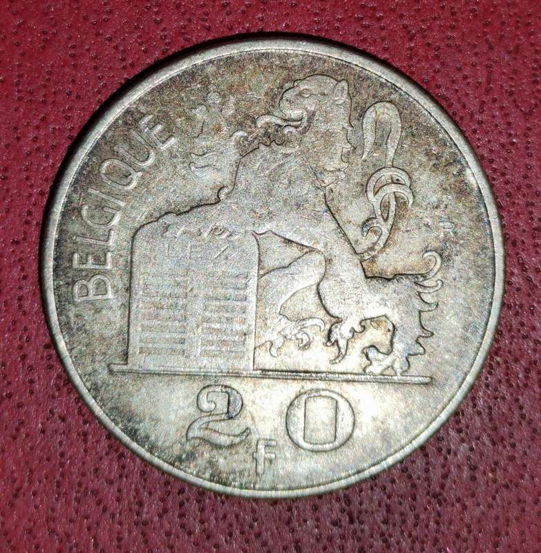 1950 Belgium 20 Francs