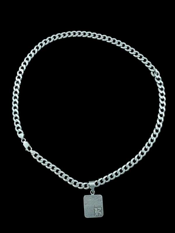 925 Sterling Silver, Vintage, 75,5g, Mens Neck Chain, Incl 27mm x 23mm Pendant